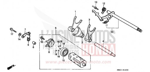 BARILLET DE SELECTION VT750CW de 1998
